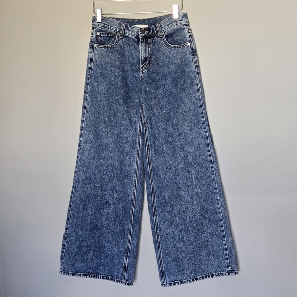 OU BDG A-Wide Acid Wash High Rise Rigid Denim Wide Leg 90’s Y2K Jeans 28 - Picture 10 of 10